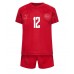 Danmark Kasper Dolberg #12 Hjemmebanesæt Børn VM 2022 Kort ærmer (+ korte bukser)